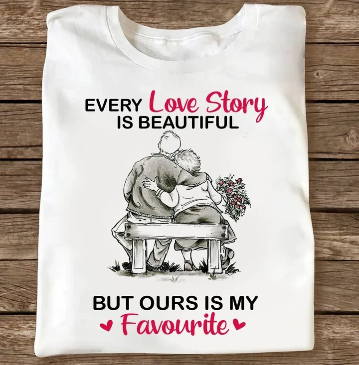 Personalized Every Love Story Is Beautiful But Ours Is My Favorite Couple T-shirt Dreamship S White