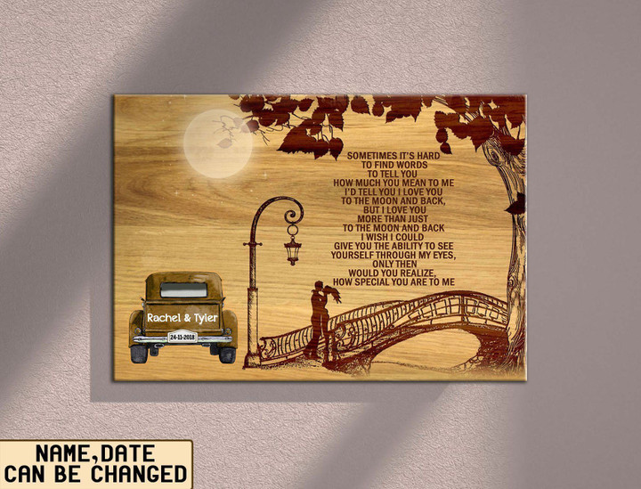 Personalized name and date, car, couple Canvas ntk-15dt011 Dreamship