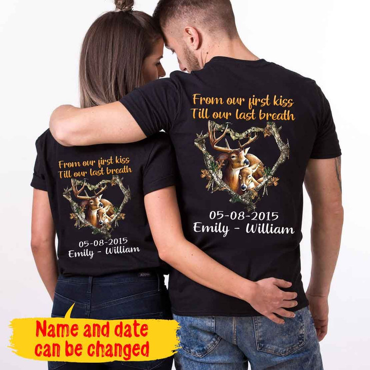 Personalized Till Our Last Breath Deer Couple Tshirt NVL-16DD038 Apparel Dreamship