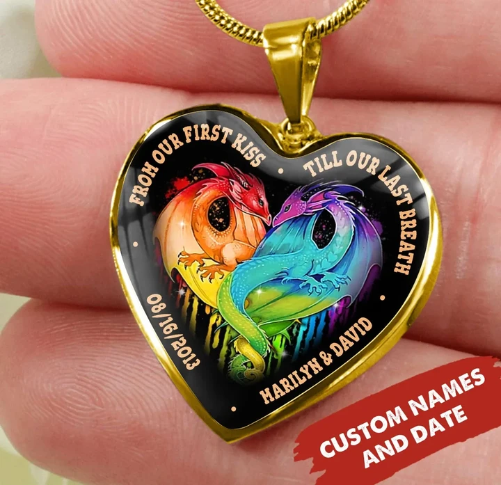 From our first kiss till our last breath dragon necklace ntk-18nq058