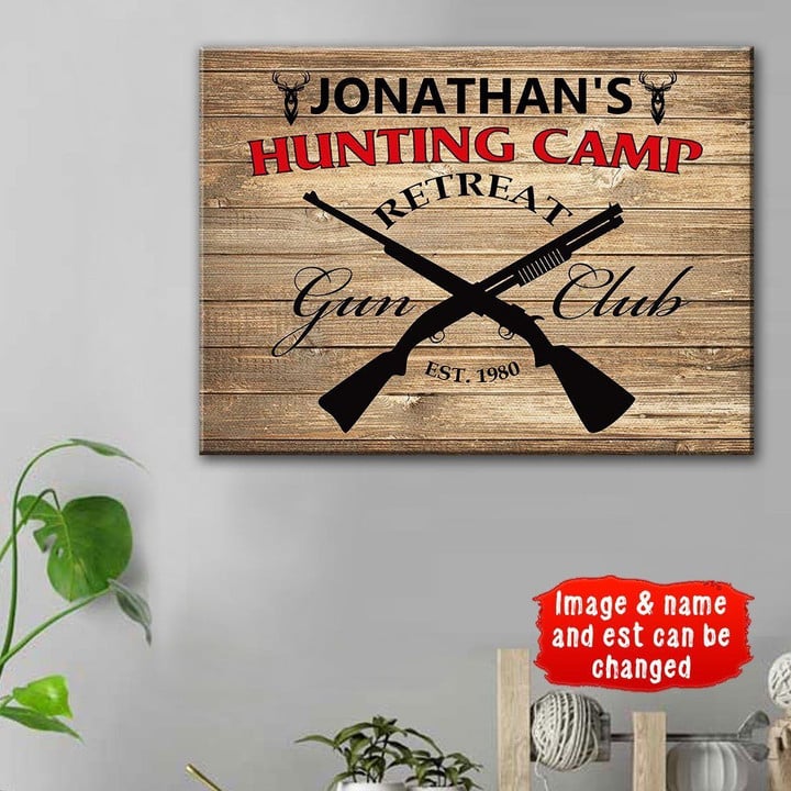 Personalized Name and Image Hunting Camp Canvas tdh | hqt-15dd001 Dreamship