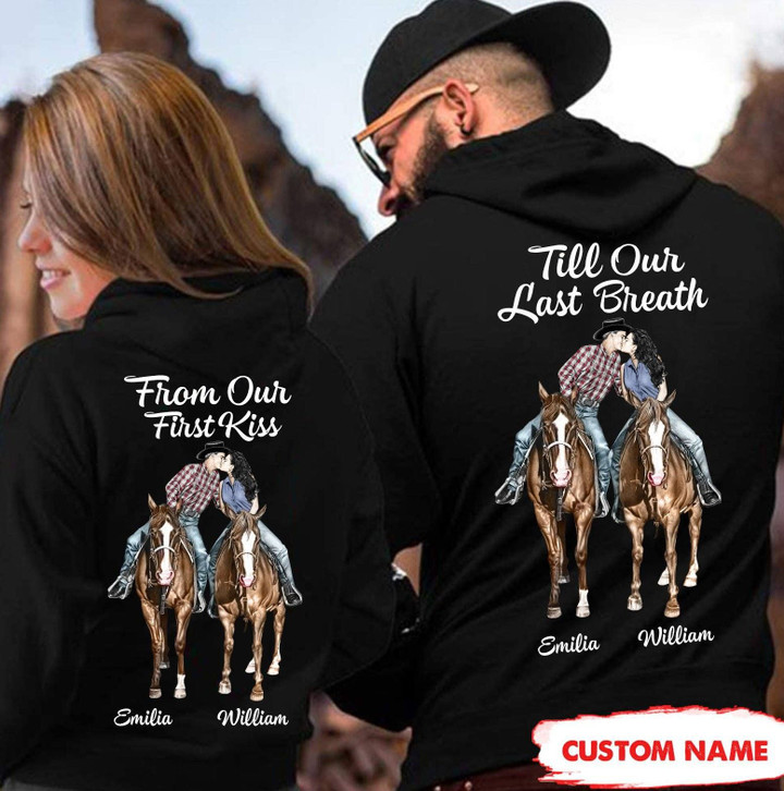 Personalized Till Our Last Breath Horses Couple Hoodie Dreamship