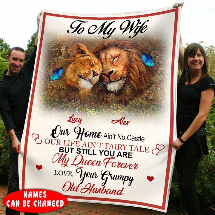To My Wife Our Home Ain't No Castle Lion Fleece Blanket NVL-21SH004 Dreamship