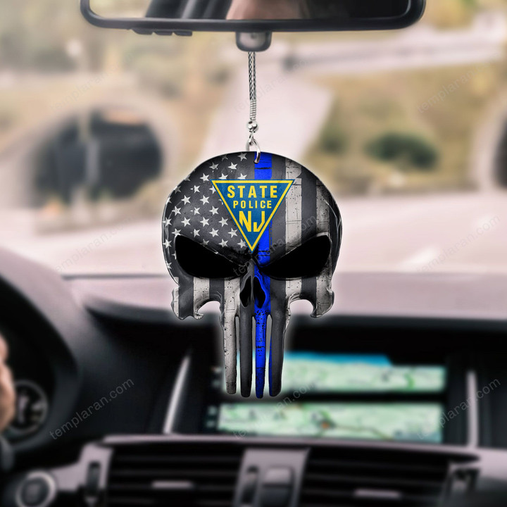 New Jersey State Police Punisher CAR HANGING ORNAMENT HQT-37CT22