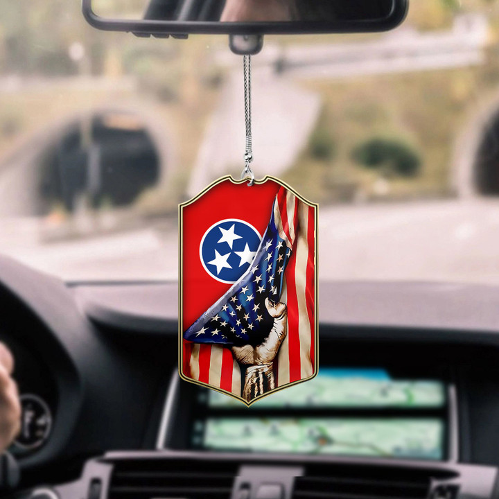 Tennessee Flag CAR HANGING ORNAMENT tdh | hqt-37dd13