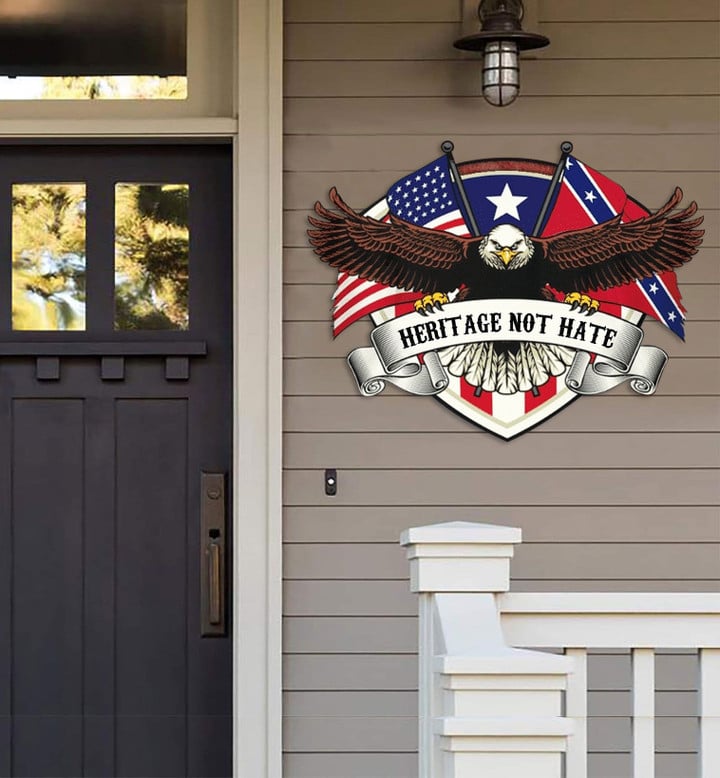 Confederate Eagle Heritage Not Hate Cut Metal Sign hp-49hl001