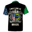 Brazil Button Shirt 3D Full Printing