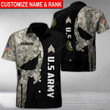 Customized name & rank u.s army short sleeve button down shirts