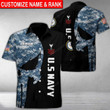 Customized name & rank u.s navy short sleeve button down shirts