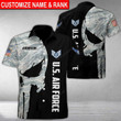 Customized name & rank u.s air force short sleeve button down shirts