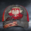 Poland with American flag Classic Cap
