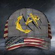 Anchor with american flag classic caps