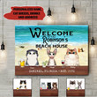 Personalized Beach House Cats Canvas NVL-15VA027 Dreamship