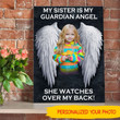 Personalized My Sister Is My Guardian Angel Canvas Dreamship