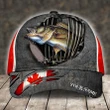 WALLEYE FISHING CANADIAN FLAG PERSONALIZED CAP