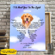 Custom Photo And Name Dog Meet You In The Light Wall Art Canvas Dreamship