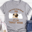 PUG Like To Stay In Bed With My Dog Standard DHL-16DD013 Dreamship S Heather Grey