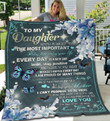 Gift To Your Daughter - Butterfly Custom name Fleece Blanket tdh hqt-21dd004 Dreamship