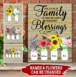 Personalized Family Flowers Canvas Custom Names PHT Dreamship