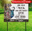 Personalized An Old Buck And His Sweer Doe Couple Deer Yard Sign HQD-27XT001 Yard Sign Dreamship