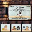 Personalized Custom Bar & Grill Cats Horizontal Printed Metal Sign PHT-29TP027
