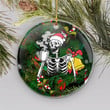 Christmas Skull Circle Ornament (1 sided) tdh hqt-14dq002 Dreamship