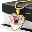 Pug heart necklace Heart necklace ntk-18nq004 Jewelry ShineOn Fulfillment Luxury Necklace (Gold) No