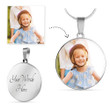 Personalized Photo Picture Circle Necklace HP Jewelry ShineOn Fulfillment Luxury Necklace (Silver) Yes