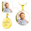 Personalized Photo Picture Circle Necklace HP Jewelry ShineOn Fulfillment Luxury Necklace (Gold) Yes