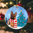 Dog Christmas Circle Ornament Dreamship