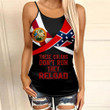 Florida Flag With Confederate Flag Skull Woman Cross Tank Top  tdh | hqt-35va004