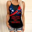 South Carolina Flag With Confederate Flag Skull Woman Cross Tank Top  tdh | hqt-35va012