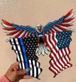 Police Flag Eagle Cut Metal Sign hqt-49xt047
