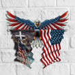 Eagle Flag Cut Metal Sign hp-49hl009