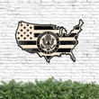 US Army American Flag Cut Metal Sign HTT14JUN21TT8
