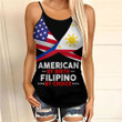 American By Birth Filipino By Choice Woman Cross Tank Top HTT14JUN21XT5
