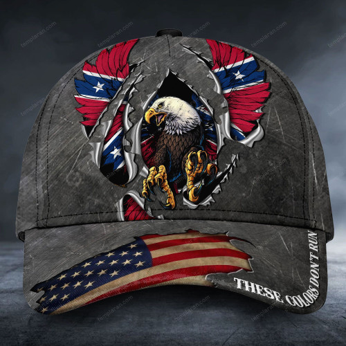 Screaming eagle with confederate flag classic caps