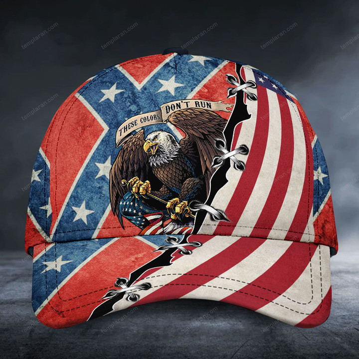 Screaming eagle with confederate flag classic caps