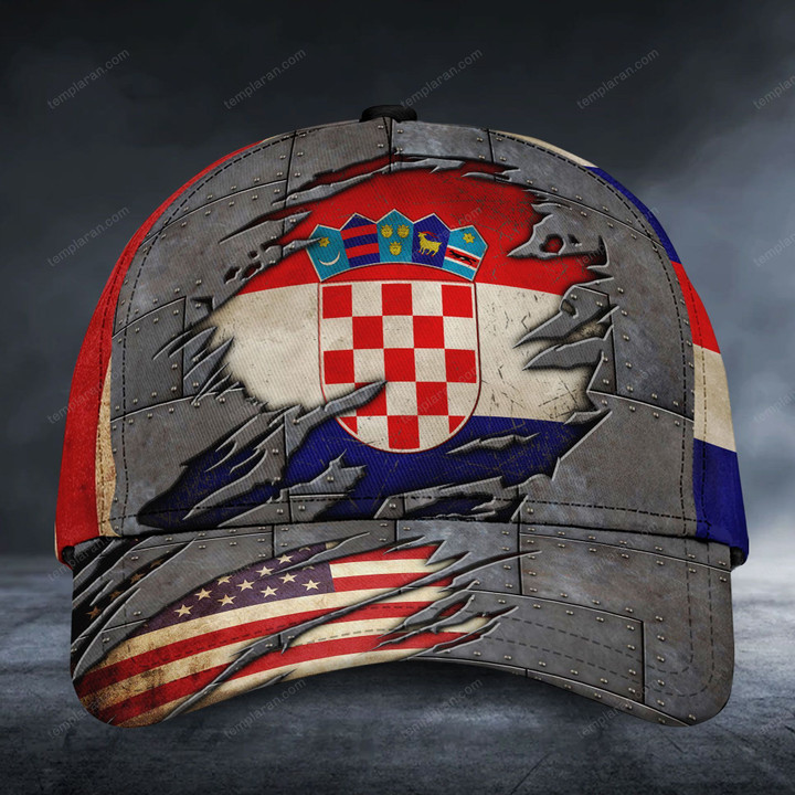 Croatia with American flag Classic Cap