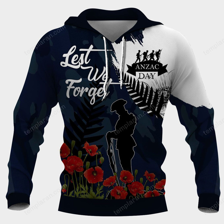 Lest We Forget Anzac Day Hoodie 3D Full Printing tdh | HQT-TP593
