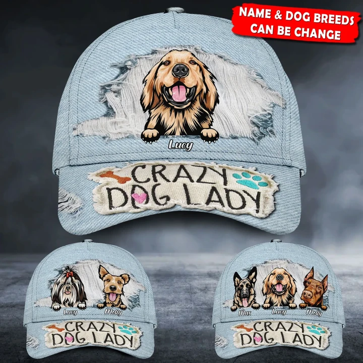Personalized Crazy Dog Lady Classic Caps 3D Printing