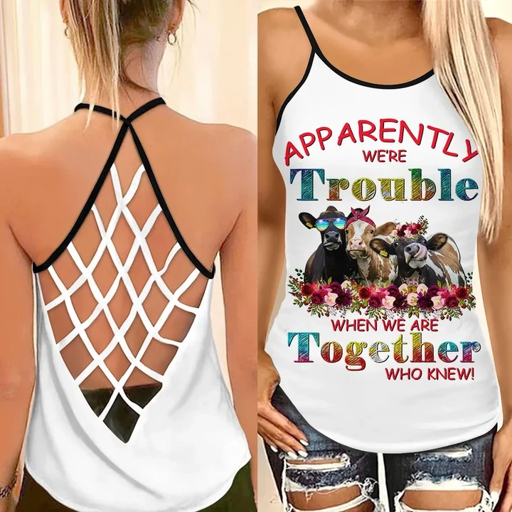 App Arently We're Trouble When We are Together who knew Woman Cross Tank Top