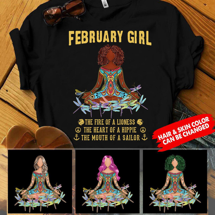 February Girl & Yoga Personalized T-shirt Dreamship