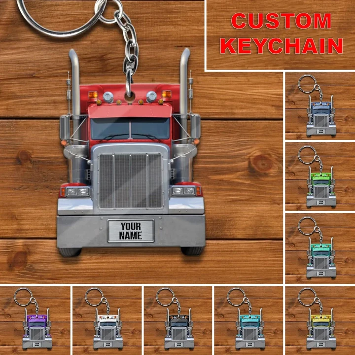 Personalized trucker truck driver key chain pht-tp