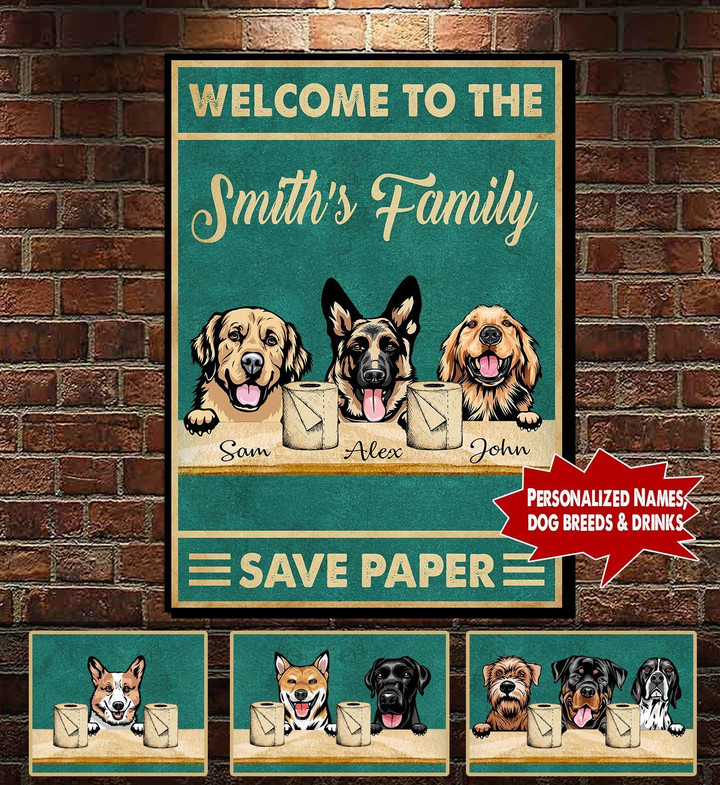 Personalized Save Paper Dog Canvas HQT-15TT003 Dreamship