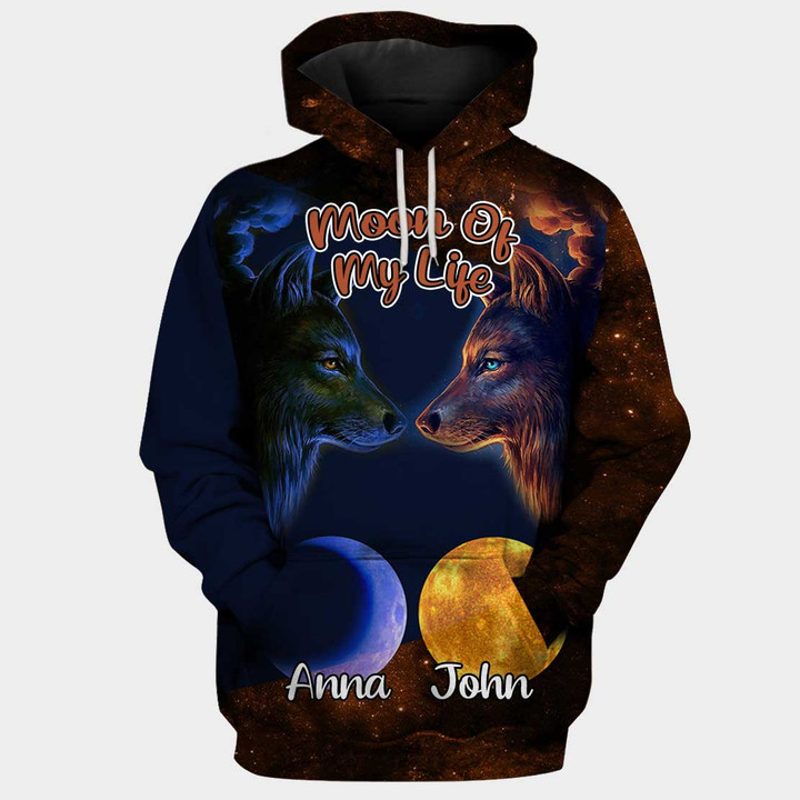 Personalized My Sun And Stars Moon Of My Life Wolf Couple Hoodies 3D Full Printing Hoddie 3D 3D Tee Art Hoodie for Boyfriend S
