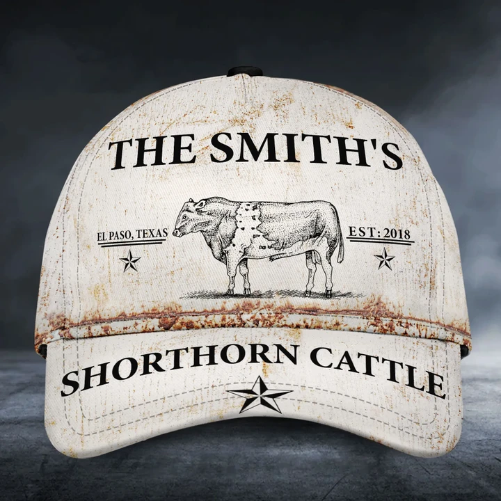 Custom Name, Address, Est Shorthorn Cattle Classic Caps