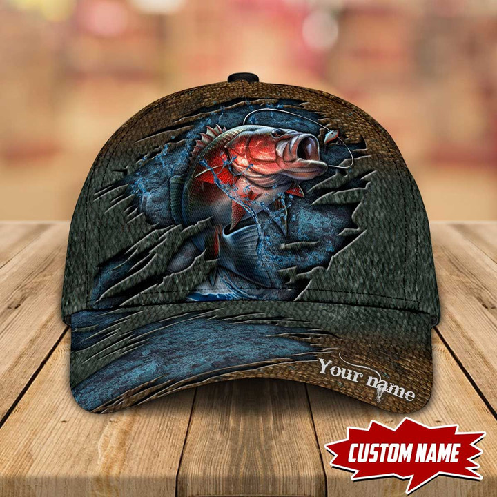 Bass Fishing Personalized name Cap nla-30tp038