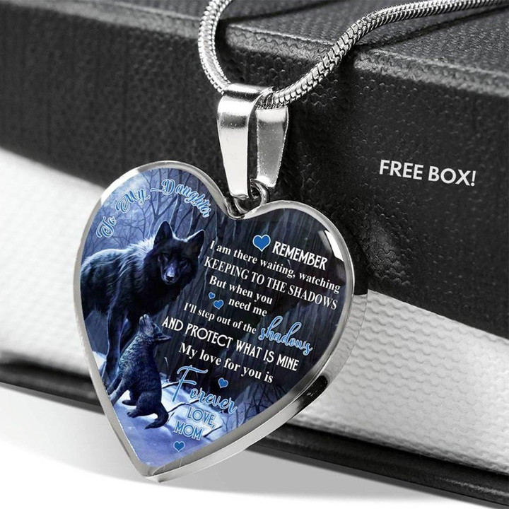 Remember I'll Step Out Of The Shadows And Protect What Is Mine | Love, Mom Necklace PHT Jewelry ShineOn Fulfillment Luxury Necklace (Silver) No