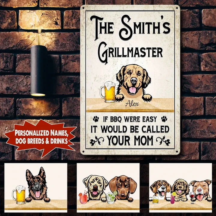 Personalized Custom Dogs Funny Bar And Grill Printed Metal Sign PHT-29TP023